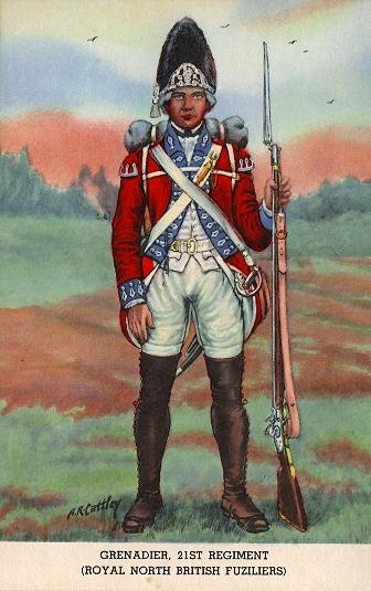 Image of a Grenadier, 21st Regiment of Foot, Royal North British Fuziliers